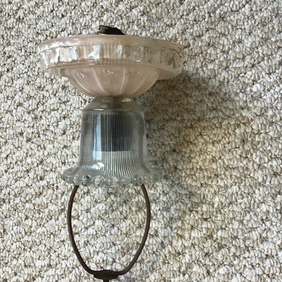 Vintage Art Deco Glass Light Ceiling Fixture - Antique Pink - Nice Vintage Item. - Picture 6 of 6